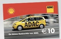 Als ADAC-Mitglied auf Bankeinzug umstellen und 10 Euro Shell-Tankgutschein geschenkt erhalten