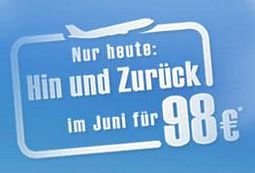 airberlin: Schnell mal weg Special für 98,00 Euro (bis Donnerstag)