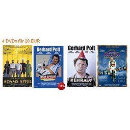 Amazon.de: 4 DVDs für 20 Euro inkl. Versand
