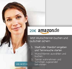 Arzttermin über Arzttermine.de buchen und 30 Euro Amazon-Gutschein erhalten