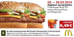 McDonalds: Neue Gutscheine für März 2010