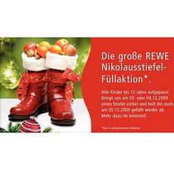 REWE: Nikolaus-Stiefel gratis befüllen lassen