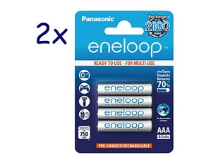 8x Panasonic eneloop Micro AAA Akku NiMH 800mAh geringe Selbstentladung vorgeladen