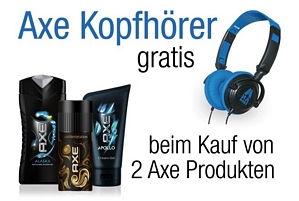 Amazon: 2 oder mehr Axe-Produkte kaufen und original Axe Kopfhörer gratis erhalten