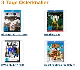 Amazon: 3 Tage Osterknaller – z.B. Blu-rays ab 7,97 Euro und DVDs ab 4,97 Euro