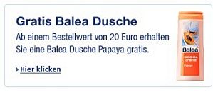 Amazon: dm Drogerie-Artikel im Wert von mindestens 20 Euro kaufen und Balea Dusche kostenlos erhalten