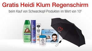 Amazon: Schwarzkopf-Produkte im Wert von 10 Euro kaufen und Heidi Klum Regenschirm kostenlos erhalten
