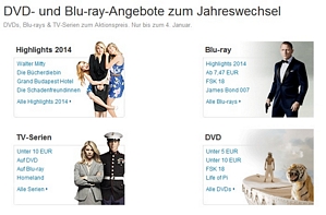 Amazon – DVD- und Blu-ray-Angebote zum Jahreswechsel