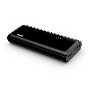 Anker Astro E5 16000mAh Dual USB Port Externer Akku Power Bank Handy Ladegerät mit PowerIQ (Schwarz)