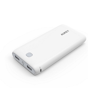 AUKEY Power Bank 20000 mAh Externer Akku 2 Ports USB Ladegerät mit AiPower Technologie für iPhone, iPad, iTouch, Andriod Phone und weiteren