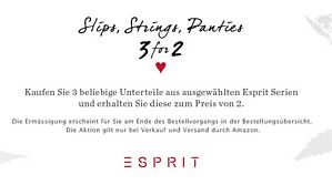 Amazon: 3 Esprit Slips, String und Panties zum Preis von 2