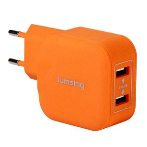 Lumsing USB Ladegerät 2 Port Wandladegerät 12W Reiseladegerät für iPhone, Samsung, HTC, Nokia iPad, iPod, Nexus, Smartphone und Tablet Orange