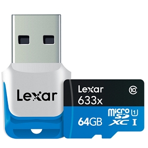 Lexar High-Performance microSDXC 633x 64GB UHS-I/U1 w/USB 3.0 Reader Flash Speicherkarte – LSDMI64GBB1EU633R