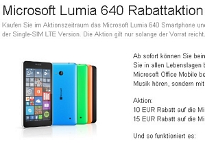 Amazon: Microsoft Lumia 640 Rabattaktion