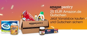 Amazon: Vorgepackte Pantry Vorratsbox kaufen und sich einen 25 Euro Amazon.de Aktionsgutschein sichern