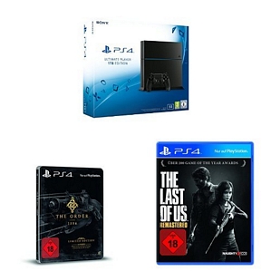 PlayStation 4 1TB (CUH-1216B) + The Order: 1886 (uncut) Limited Steelbook Edition + The Last of Us Remastered