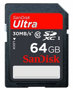 SanDisk Ultra SDXC 64GB Class 10 Speicherkarte (bis zu 30 MB/s) SDSDU-064G-FFP