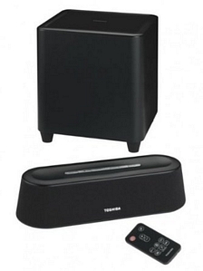 Toshiba SBM1W Mini 3D Soundbar mit Subwoofer (60 Watt, 3,5mm Klinkenstecker)