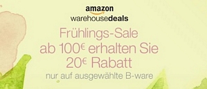 Amazon: 20 Euro Rabatt auf Warehouse Deals ab 100 Euro Bestellwert