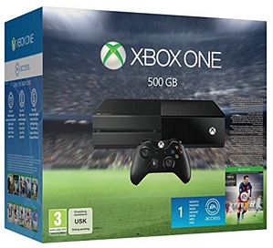 Xbox One 500GB + FIFA 16 + 1 Monat EA Access gratis +Xbox One Wireless Controller 2015 + 3 Monate Gold-Mitgliedschaft + 10 Euro Xbox Live Guthabenkarte