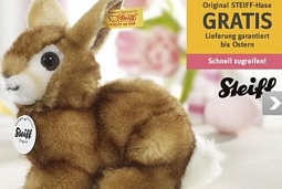 BAUR: Für mehr als 70 Euro bestellen und original Steiff Hasen kostenlos bekommen + Neukundengutschein im Wert von 15 Euro