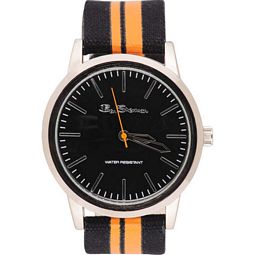 Ben Sherman Black & Orange Canvas Strap Watch