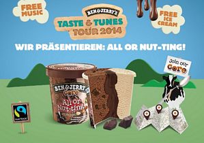 Ben&Jerry’s Taste&Tunes Tour 2014 – kostenloses Eis in der Zeit vom 08. Juli bis 12. August 2014
