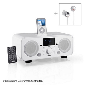 iTeufel Radio v2 Weiß oder Nußbaum mit Dock für iPod