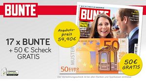 Burda: 14 Ausgaben der Zeitschrift Bunte für effektiv 4,20 Euro