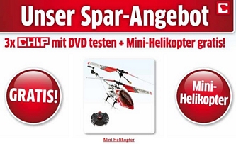 CHIP-Miniabo mit 3 Ausgabe + Helikopter für 11,90 Euro