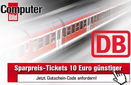 ComputerBild: 10 Euro-Gutschein für Sparpreistickets der Bahn sichern