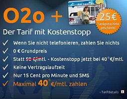 crash-tarife.de: o2-Vertrag ohne Kündigungsfrist + ohne Mindestvertragslaufzeit für 0,00 Euro + 25 Euro Gutschein