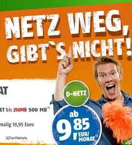 Allnet-Flat inkl. 500MB Datenvolumen im Telekom-Netz für 9,85 Euro monatlich