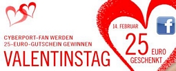 Valentinstag bei Cyberport – Fan werden und 25 Euro Gutschein gewinnen