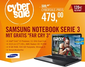 Samsung 350E7C (NP350E7C-S0BDE) 17,3 Zoll Notebook mit Core i5-CPU und 8GB Ram + Spiel Far Cry 3 kostenlos