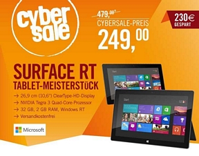 Microsoft Surface RT 64GB + Touch Cover + 10 Euro Guthabenkarte für den Windows Store – Tablet-PC mit Windows 8