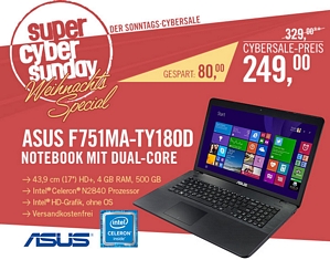 Asus F751MA-TY180D 17,3 Zoll-Notebook für Einsteiger