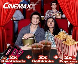 CinemaxX Mega-Kino-Paket 5 Tickets + Softdrinks + Popcorn für 24,90 Euro (für DailyDeal-Neukunden)