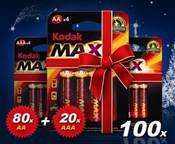 DailyDeal: 80 AA- und 20 AAA-Kodak Max Alkalines für 14,95 Euro