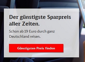 Deutsche Bahn – Sparpreis-Aktion – mit 19 Euro durch Europa