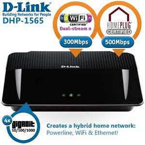 D-Link DHP-1565 Wireless N300 WLAN-Router mit Unterstützung für PowerLAN