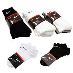 6 Paar Nike Socken Sneaker Schwarz Weiß Grau 34-46
