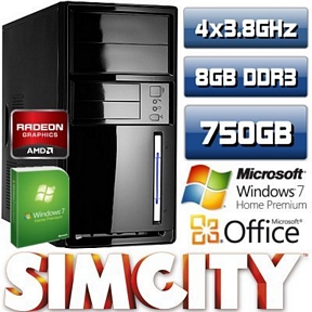 Desktop-PC Quad Core Computer AMD QUAD A8 5600K 8GB 750GB Windows7 Premium 64