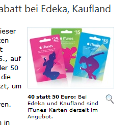 iTunes-Karten: 20 Prozent Rabatt bei Edeka und Kaufland vom 06. – 11. Mai 2013