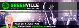 Eintrittskarten.de: 3-Tages-Tickets für das Greenville-Festival für 91,50 Euro kaufen und 89 Euro Eintrittskarten.de-Gutschein kostenlos erhalten (26.07. – 28.07.2013)