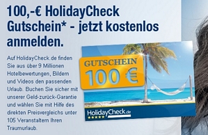 Kostenlos bei ElitePartner anmelden und 100 Euro HolidayCheck-Gutschein erhalten
