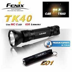 Fenix Set bestehend aus 2 LED-Taschenlampen TK40 und E01