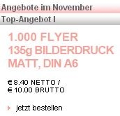 Flyeralarm: 1000 Flyer im Format DIN A6 für 10,00 Euro inkl. Versand