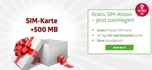 FYVE: Prepaid SIM-Karte im D2-Netz und mit 500MB Datenvolumen für nur 2,50 Euro