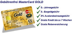 Dauerhaft gebührenfreie Mastercard + 40 Euro Prämie